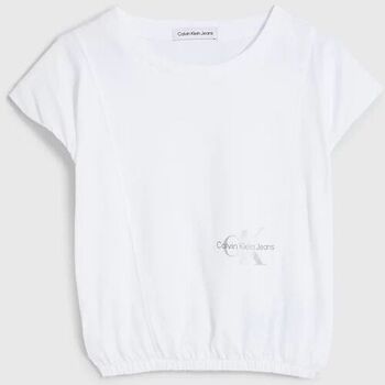 Vêtements Fille T-shirts & Polos Calvin Klein Jeans IG0IG02009 NONOGRAM CAP-YAF BRIGHT WHITE Blanc