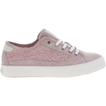 Chaussures Femme Baskets mode Mustang Femme Baskets basses toile Rose