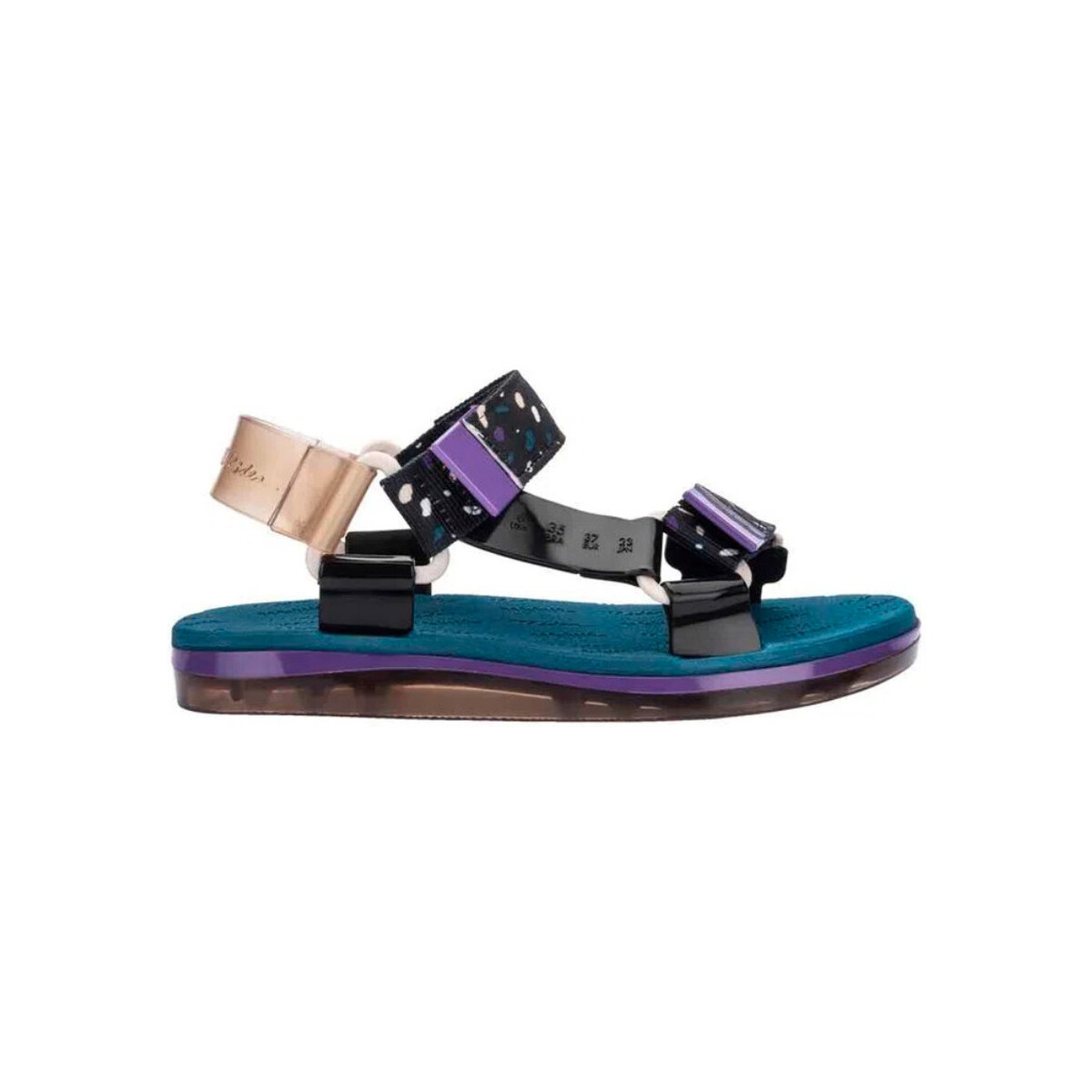 Chaussures Femme Sandales et Nu-pieds Melissa Papete+Rider - Blue/Purple/Beige Multicolore