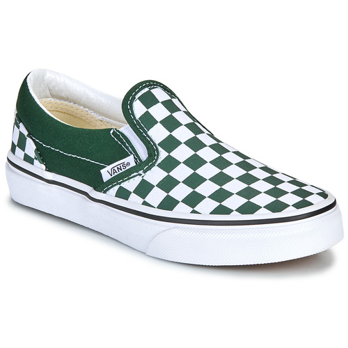 Chaussures Enfant Slip ons Long Vans UY CLASSIC SLIP-ON Vert / Blanc