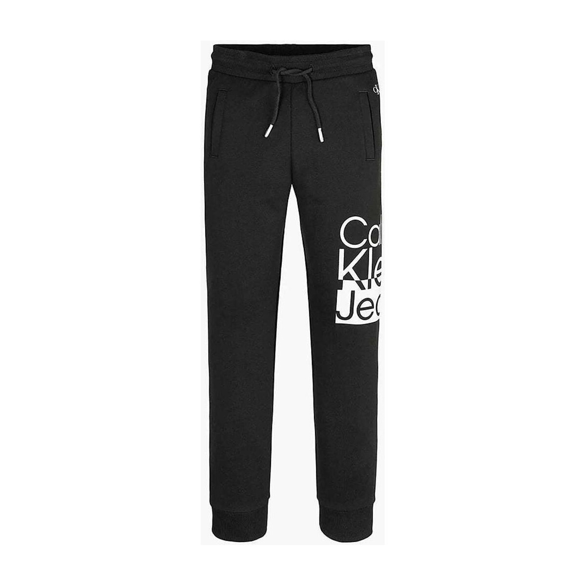 Vêtements Garçon Pantalons de survêtement Calvin Klein Jeans  Noir