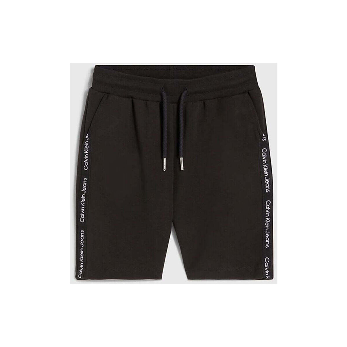 Vêtements Garçon Shorts / Bermudas Calvin Klein Svart sweatshirt med centrerad och tejpad logga  Noir