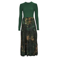 Vêtements look Robes longues Desigual LENA Vert / Multicolore