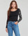 Vêtements Femme T-shirts manches longues Desigual HERY Desa Collection leather band-collar jacket Brown