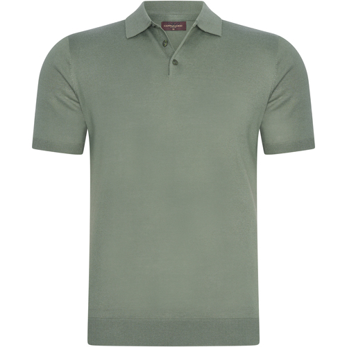 Vêtements Homme Sports a curved shirt hem Cappuccino Italia logo-tape long-sleeved polo shirt Vert