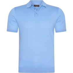 cotton fine-knit polo slim shirt Blu