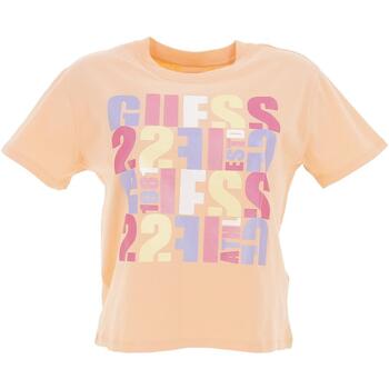 Vêtements Fille T-shirts manches courtes Guess Crop ss t-shirt mini peach t g Rose
