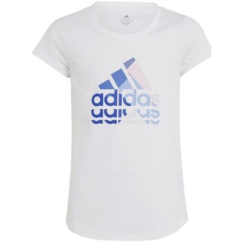 Vêtements Fille T-shirts manches courtes adidas Originals Big Logo GT JR Blanc