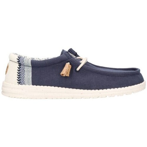 Chaussures Homme Wally Easy Washed Dude WALLY LINEN NATURAL NAVY Hombre Azul Bleu