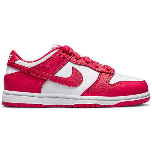 Chaussures Enfant Basketball Nike couture Dunk Low (PS) / Blanc Blanc