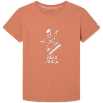 Vêtements Garçon T-shirts manches courtes Pepe JEANS straight  Orange