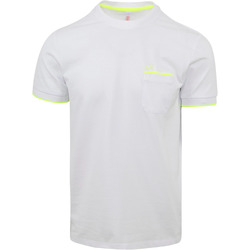 Vêtements Homme Shorts con vita elasticizzata Arancione Sun68 T-Shirt Neon Rayures Blanche Blanc