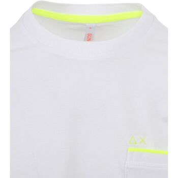 Sun68 T-Shirt Neon Rayures Blanche Blanc