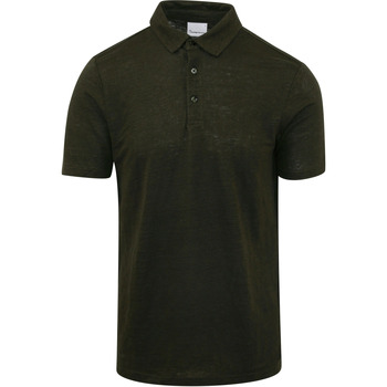 Vêtements Homme T-shirts & Polos Knowledge Cotton Apparel Polo De Lin Vert Foncé Vert