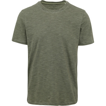 Knowledge Cotton Apparel T-shirt Rayures Vert Vert