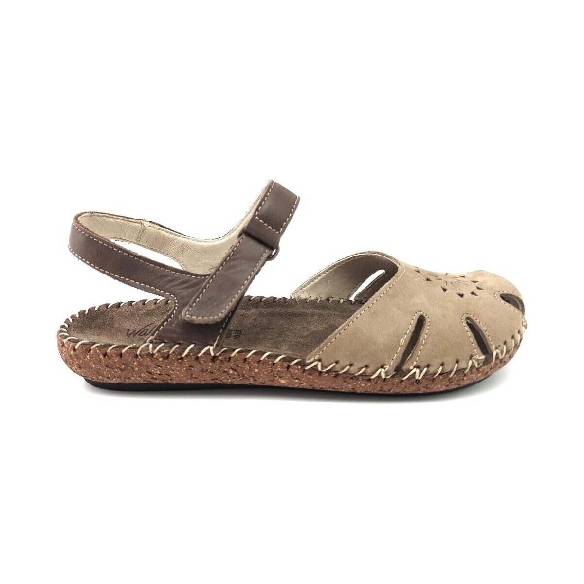 Chaussures Femme Sandales et Nu-pieds Veuillez choisir votre genre SANDALE WALK & FLY 7261-457101 CUIR BEIGE-MARRON Marron