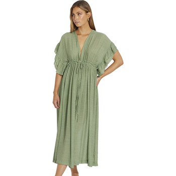 Vêtements Femme Robes Selmark Robe longue estivale à volants Mojito  Mare Vert