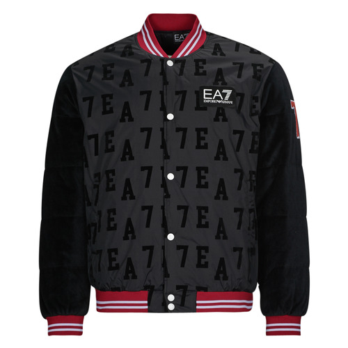 Vêtements Homme Blousons Emporio Armani micro-pattern shirt UNIVERSITY SQUAD BOMBER JKT Noir / Blanc / Rouge
