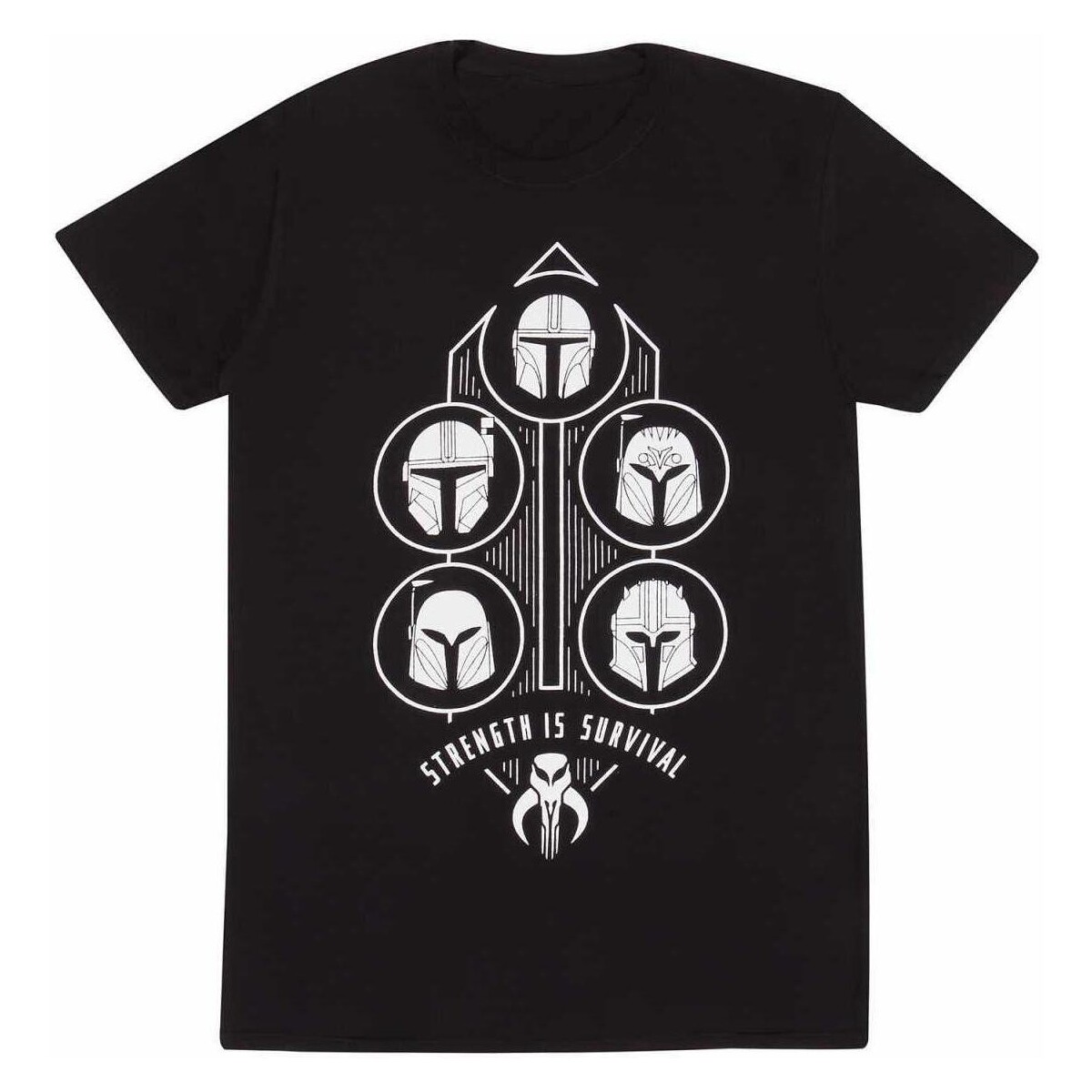 Vêtements T-shirts manches longues Star Wars: The Mandalorian Strength Is Survival Noir
