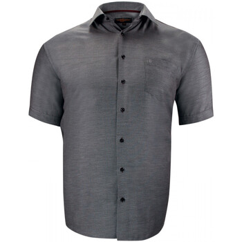 Vêtements Homme Chemises manches courtes Doublissimo chemisette forte taille a tissu armure quotidiano gris Gris