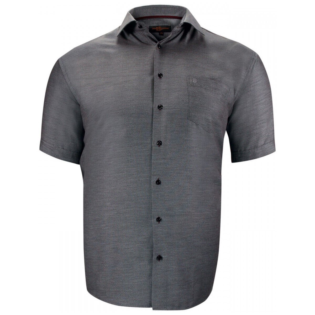 Vêtements Homme Chemises manches courtes Doublissimo chemisette forte taille a tissu armure quotidiano gris Gris