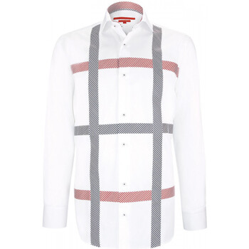 Vêtements Homme Chemises manches longues Andrew Mc Allister chemise cintree satin de coton flaggy blanc Blanc