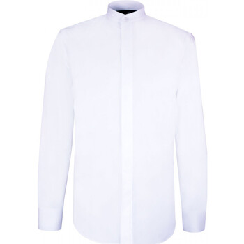 Vêtements Homme Chemises manches longues Emporio Balzani chemise cintree col mao mahaut blanc Blanc