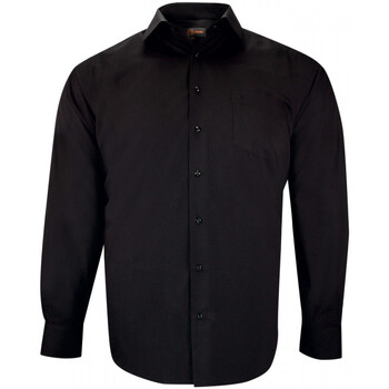 Vêtements Homme Chemises manches longues Doublissimo chemise forte taille unie lisio noir Noir