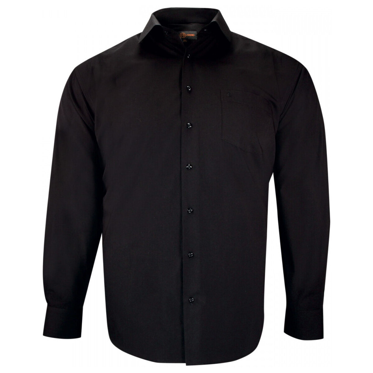 Vêtements Homme Chemises manches longues Doublissimo chemise forte taille unie lisio noir Noir
