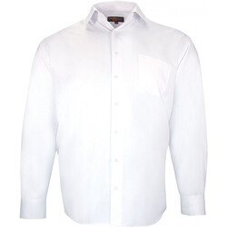 Vêtements Homme Chemises manches longues Doublissimo chemise forte taille tissus chevron spinadi blanc Blanc