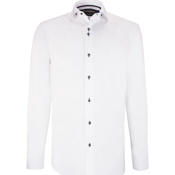 Vêtements Homme Chemises manches longues Emporio Balzani chemise cintree oxford filato blanc Blanc