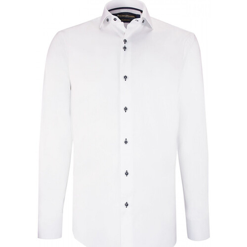 Vêtements Homme Chemises manches longues Emporio Balzani chemise cintree oxford filato blanc Blanc
