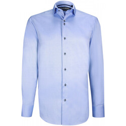 Vêtements Homme Chemises manches longues Emporio Balzani chemise cintree oxford filato bleu Bleu
