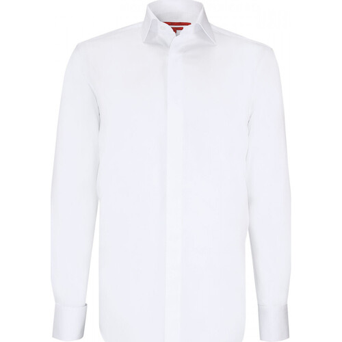 Vêtements Homme Chemises manches longues Sélectionnez votre payser chemise ceremonie mousquetaire match blanc Blanc