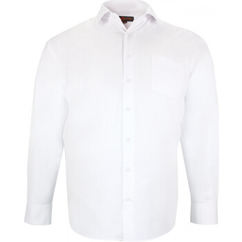 Vêtements Homme Chemises manches longues Doublissimo chemise forte taille tissus premium armure bastini blanc Blanc
