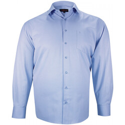 Vêtements Homme Chemises manches longues Doublissimo chemise forte taille tissus premium armure bastini bleu Bleu