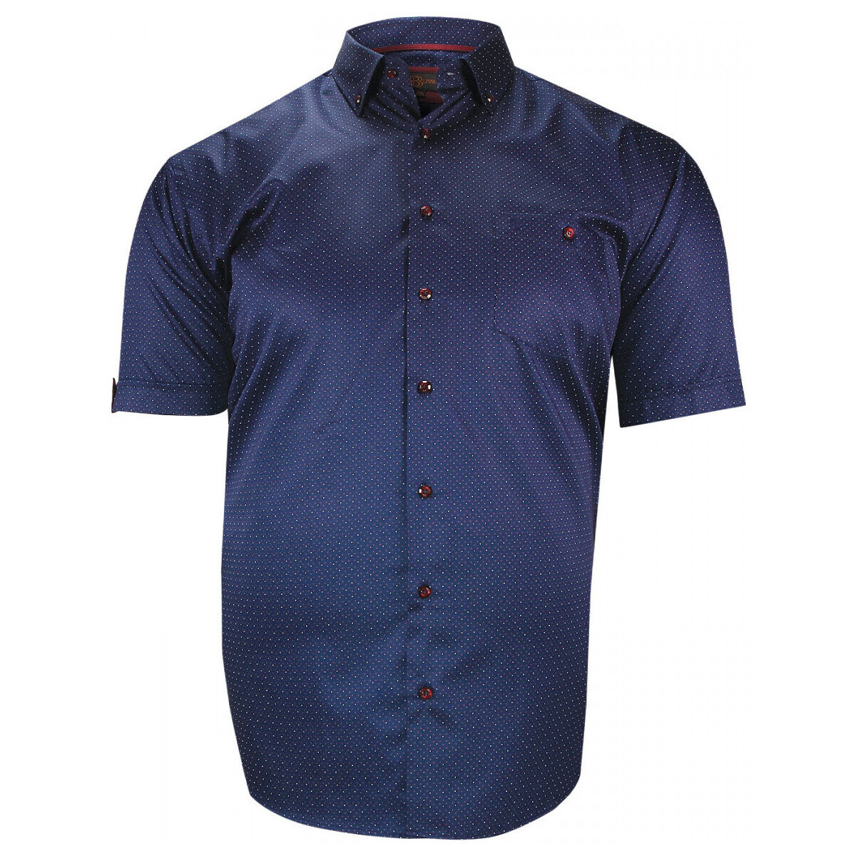 Vêtements Homme Chemises manches courtes Doublissimo chemisette forte taille motifs a pois feste bleu Bleu