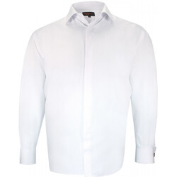 Vêtements Homme Chemises manches longues Doublissimo chemise forte taille tissus premium armure nozze blanc Blanc