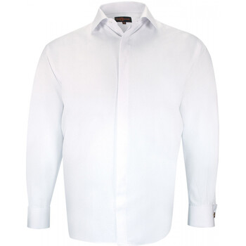 Vêtements Homme Chemises manches longues Doublissimo chemise forte taille tissus premium armure nozze blanc Blanc