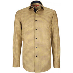 Vêtements Homme Chemises manches longues Andrew Mc Allister chemise cintree tissu a motifs party beige Beige