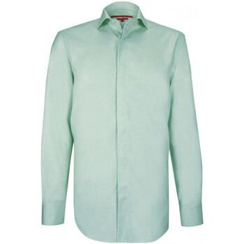 Vêtements Homme Chemises manches longues Andrew Mc Allister chemise gorge cachee tissu armure classgreen vert Vert
