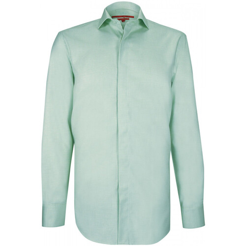 Vêtements Homme Chemises manches longues Stones and Boneser chemise gorge cachee tissu armure classgreen vert Vert