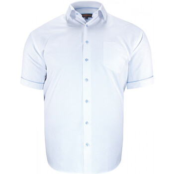 Vêtements Homme Chemises manches courtes Doublissimo chemisette forte taille motifs a pois piccoli blanc Blanc