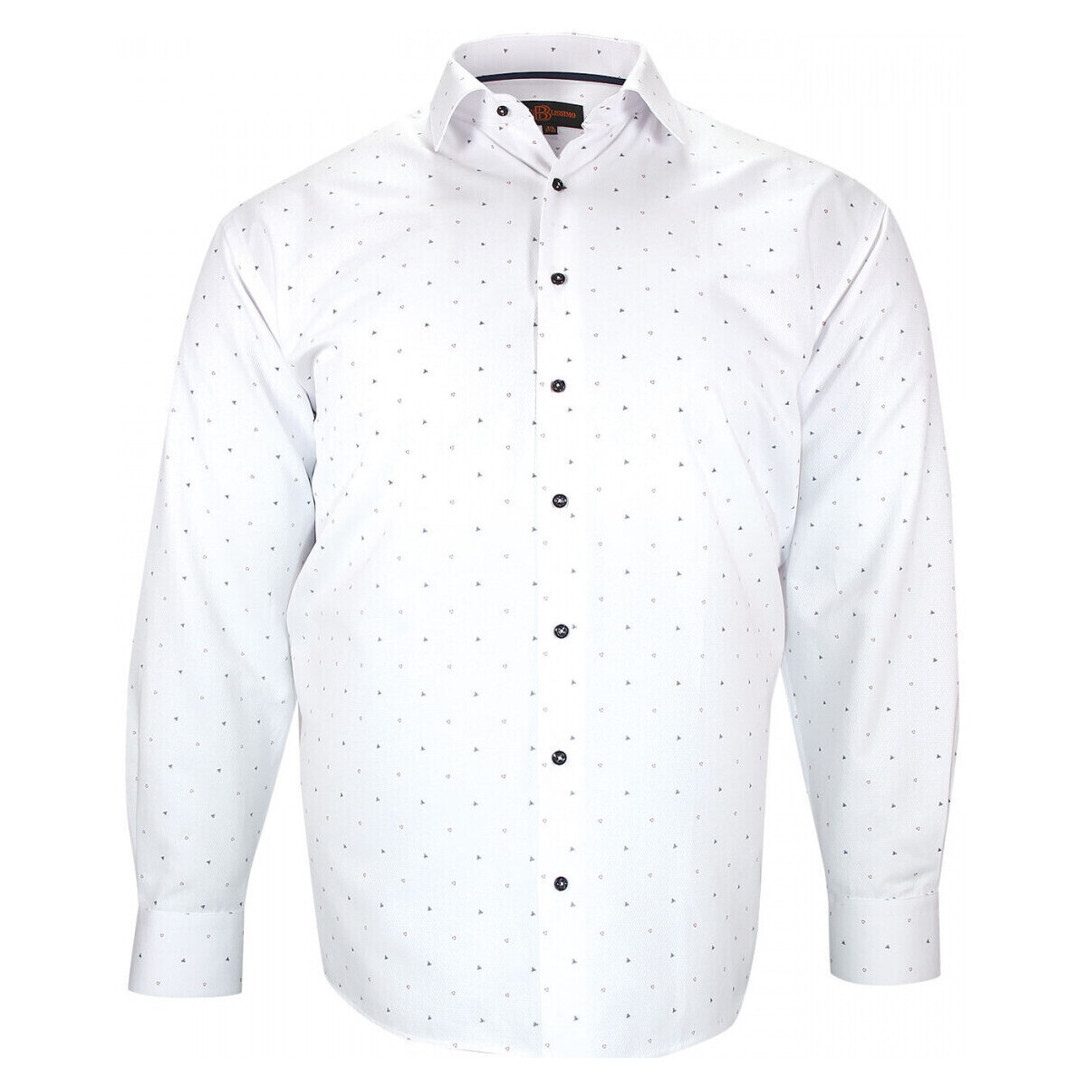 Vêtements Homme Chemises manches longues Doublissimo chemise forte taille tissus a motifs furtivo blanc Blanc