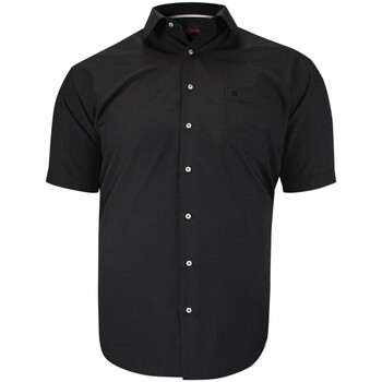 Vêtements Homme Chemises manches courtes Doublissimo chemisette forte taille motifs a pois notte noir Noir