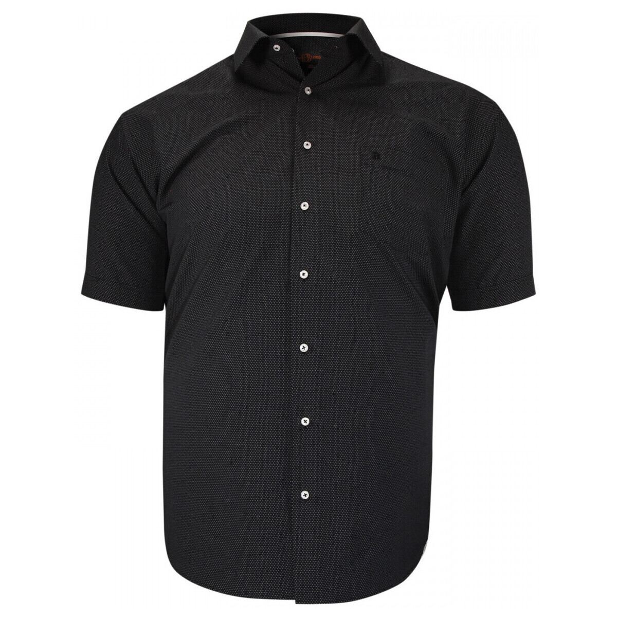 Vêtements Homme Chemises manches courtes Doublissimo chemisette forte taille motifs a pois notte noir Noir