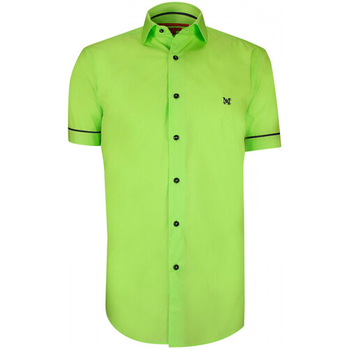 Vêtements Homme Chemises manches courtes Polo Mode Marcone Noir chemisette mode cintree island vert Vert