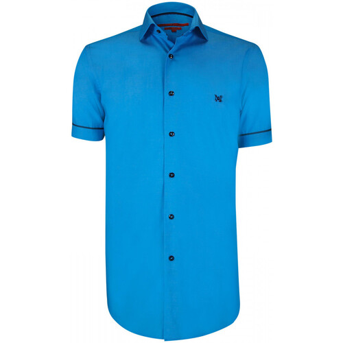 Vêtements Homme Chemises manches courtes se mesure de la base du talon jusquau gros orteiler chemisette mode cintree island bleu Bleu