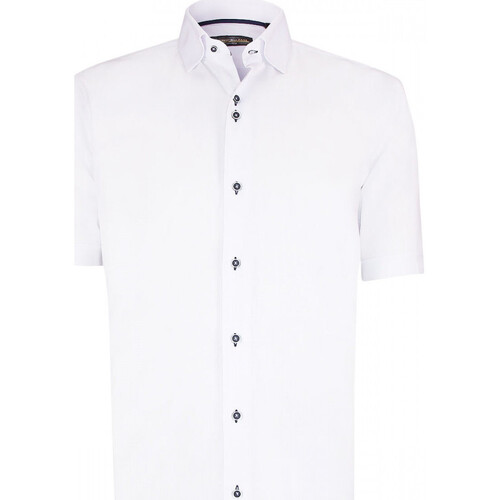 Vêtements Homme Chemises manches courtes Emporio Balzani chemisette lin classique coupe droite olina blanc Blanc