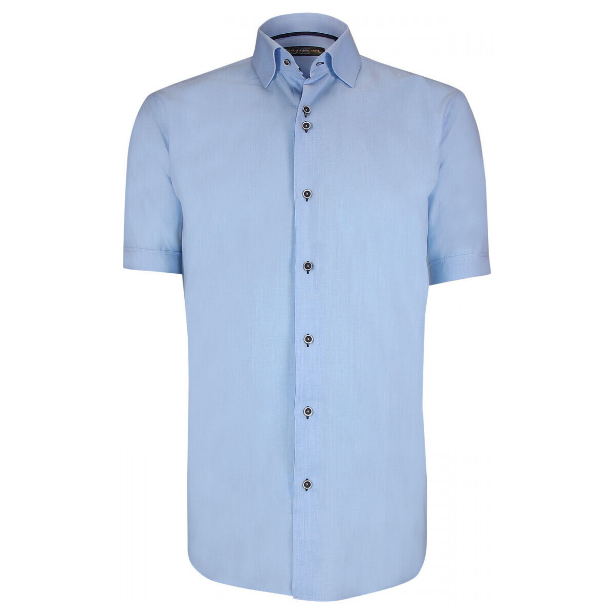 Vêtements Homme Chemises manches courtes Emporio Balzani chemisette lin classique coupe droite olina bleu Bleu